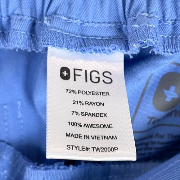 Figs Womens XS Blue Yola Skinny Cargo Scrub Pants Drawstring Waist - Picture 7 of 9